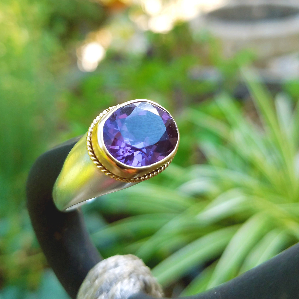 Color Changing Alexandrite - 14k/ Silver Ring -8